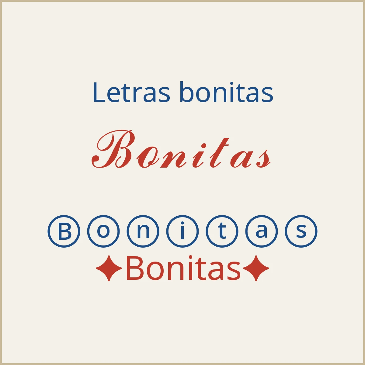 Estilos de cursiva, burbujas y marcos